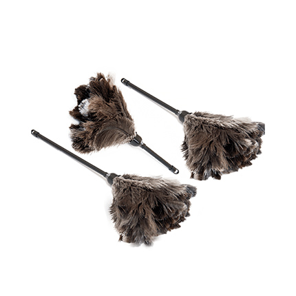 Dusters Set of 3 Janitor Professional soft grey feathers dusters