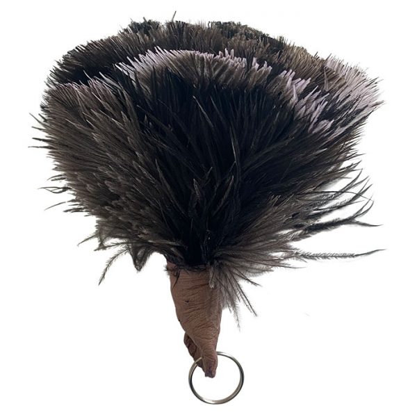 Dusters Feather Keyring Grey